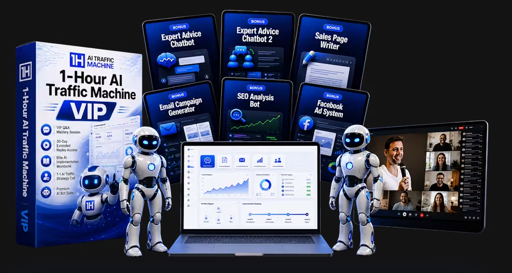 1 hour ai traffic machine training tools bonuses and AI system overview